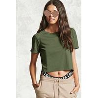 Semi-Cropped Cuffed Tee