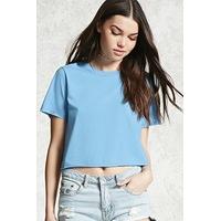 semi cropped crew neck tee