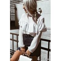 Semi-Sheer Ruffle Top