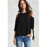 semi sheer open shoulder top