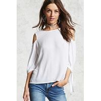 semi sheer open shoulder top