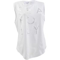 seafolly white t shirt foil logo active tank womens t shirt in white