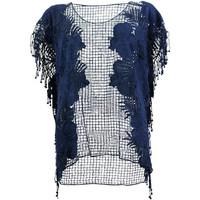 seafolly navy blue tunic lace works womens tunic dress in blue