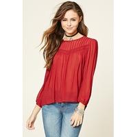 Semi-Sheer Crochet Panel Top