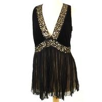 Serena Kay Size 2 Velvet Sequined Frilly Ruched Crinkle Effect Top