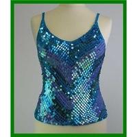 Sequin - Size: 12 - Green/Purple - Strappy party top