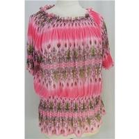 select size 16 multi coloured short sleeved blouse