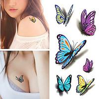 Sexy Waist Shoulder Water Transfer Tattoo Decal Waterproof Temporary Tattoo Sticker Colorful Butterfly Fake Tattoo