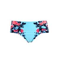 seafolly blue panties swimsuit bottom bella rose high ruched side retr ...