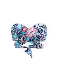 Seafolly Blue Wrap Front Bandeau Bikini Kashmir