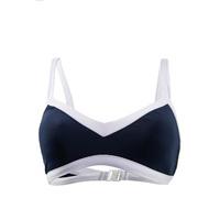 seafolly navy blue high neck swimsuit block party sweetheart