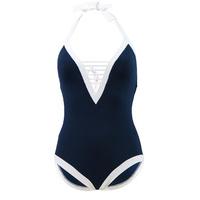 seafolly one piece indigo deep v swimwear block party