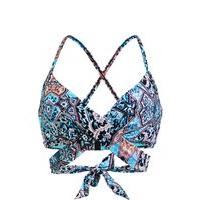 Seafolly Blue Wrap Front Bralette Bikini Top Kashmir D Cup