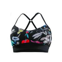 Seafolly Black Sports Bra Flower Festival