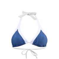 seafolly blue triangle swimsuit block party