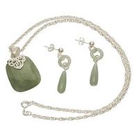 Set of Jade Pendant and Earrings - SAVE £9, Jade