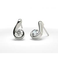 Semi Bezel Setting Stud Earring