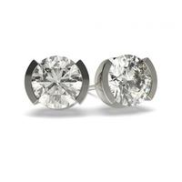 Semi Bezel Setting Stud Earring