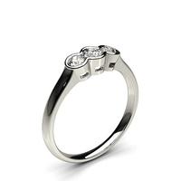 Semi Bezel Setting Plain Three stone Ring