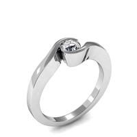 semi bezel setting round diamond plain engagement ring