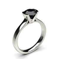 semi bezel setting medium engagement black diamond ring