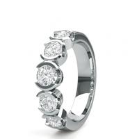 Semi Bezel Setting Plain Five Stone Ring