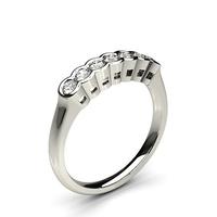 Semi Bezel Setting Plain Seven Stone Ring