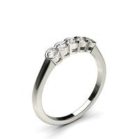 Semi Bezel Setting Plain Five Stone Ring