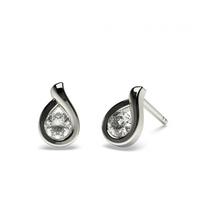 semi bezel setting round diamond designer stud earring