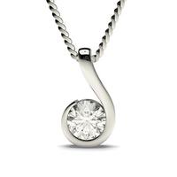 Semi Bezel Setting Classic Solitaire Pendant