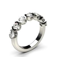 Semi Bezel Setting Plain Seven Stone Ring