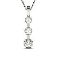 Semi Bezel Setting Round Diamond Journey Pendant