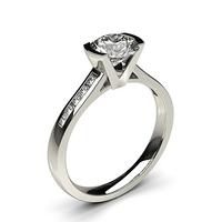 Semi Bezel Setting Medium Side Stone Engagement Ring