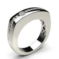 Semi Bezel Setting Round Diamond Mens Ring