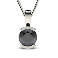 Semi Bezel Setting Black Diamond Solitaire Pendant