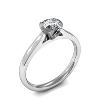 semi bezel setting round diamond plain engagement ring