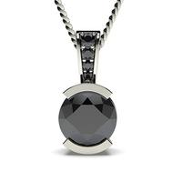 Semi Bezel Setting Solitaire Black Diamond Pendant