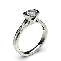 Semi Bezel Setting Medium Side Stone Engagement Ring