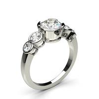 Semi Bezel Setting Plain Five Stone Ring