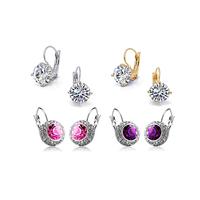 Set of 4 Leverback Crystal Earrings