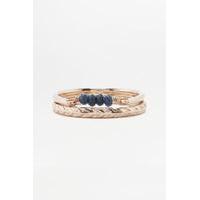 Semi-Precious Bead Ring Set, BLUE
