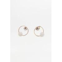 semi precious stone ball stud hoop earrings assorted