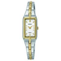 Seiko Solar ladies\' white dial two-tone bracelet solar watch