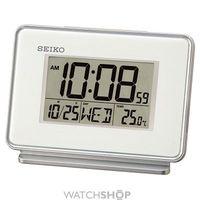 Seiko Clocks LCD Thermometer Desk Alarm Clock QHL068W