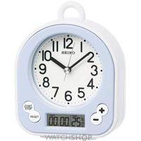 Seiko Clocks Splash Resistant Thermometer Bathroom Alarm Clock Chronograph QHG042L