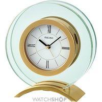 Seiko Clocks Glass Mantel Alarm Clock QHE057G