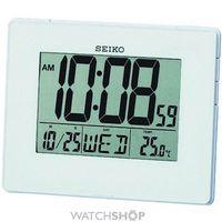 Seiko Clocks LCD Thermometer Bedside Alarm Clock QHL057W