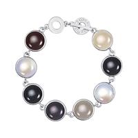 SENCE Nugget Multi Stone Silver Plated T-Bar Bracelet V182