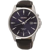 Seiko Mens Kinetic Leather Watch SKA731P1