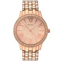 Sekonda Ladies Editions Rose Gold Plated Stone Set Bracelet Watch 2400